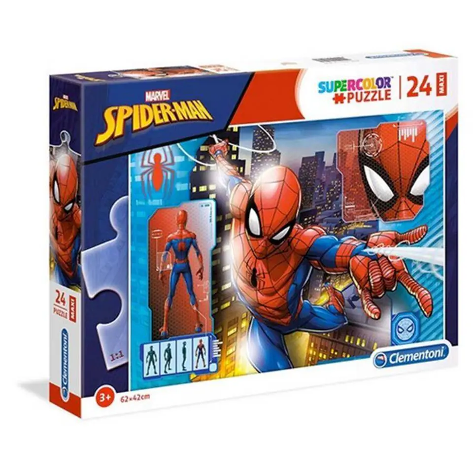 ⁨Puzzle 24 elementy Maxi Spiderman CLEMENTONI 28507⁩ w sklepie Wasserman.eu