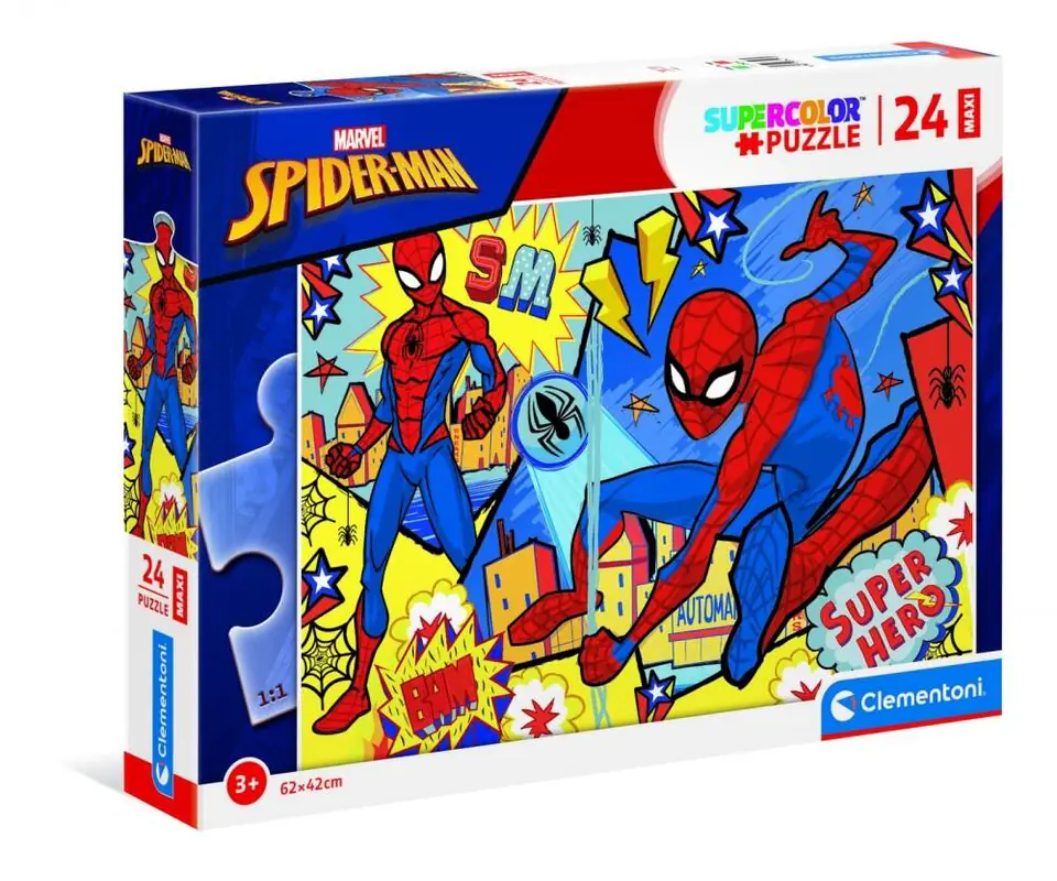 ⁨Puzzle 24 elementy Maxi Spiderman CLEMENTONI 24216⁩ w sklepie Wasserman.eu