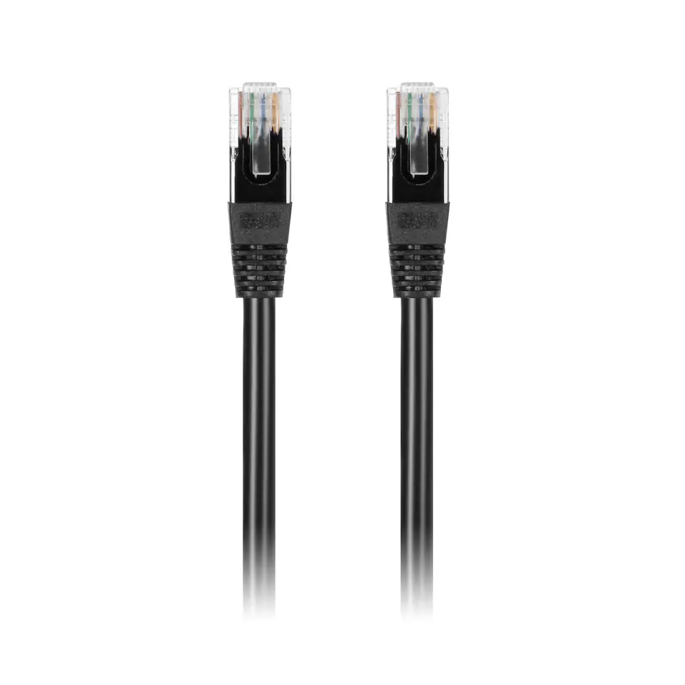 ⁨Kabel sieciowy Patchcord UTP CAT.6 wtyk - wtyk 5m CZARNY⁩ w sklepie Wasserman.eu