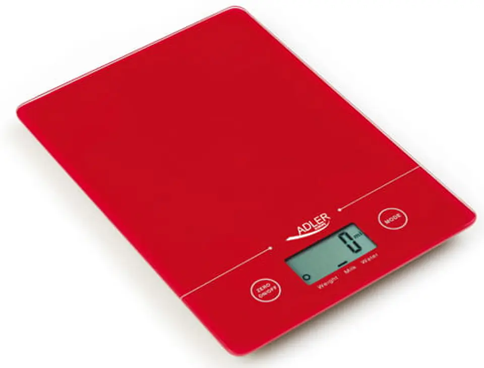 ⁨Electronic kitchen scale up to 5 kg, red Adler⁩ at Wasserman.eu