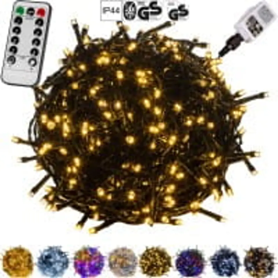 ⁨Christmas Tree Lights 50 LED Warm White IP44 Programmer Remote Control⁩ at Wasserman.eu