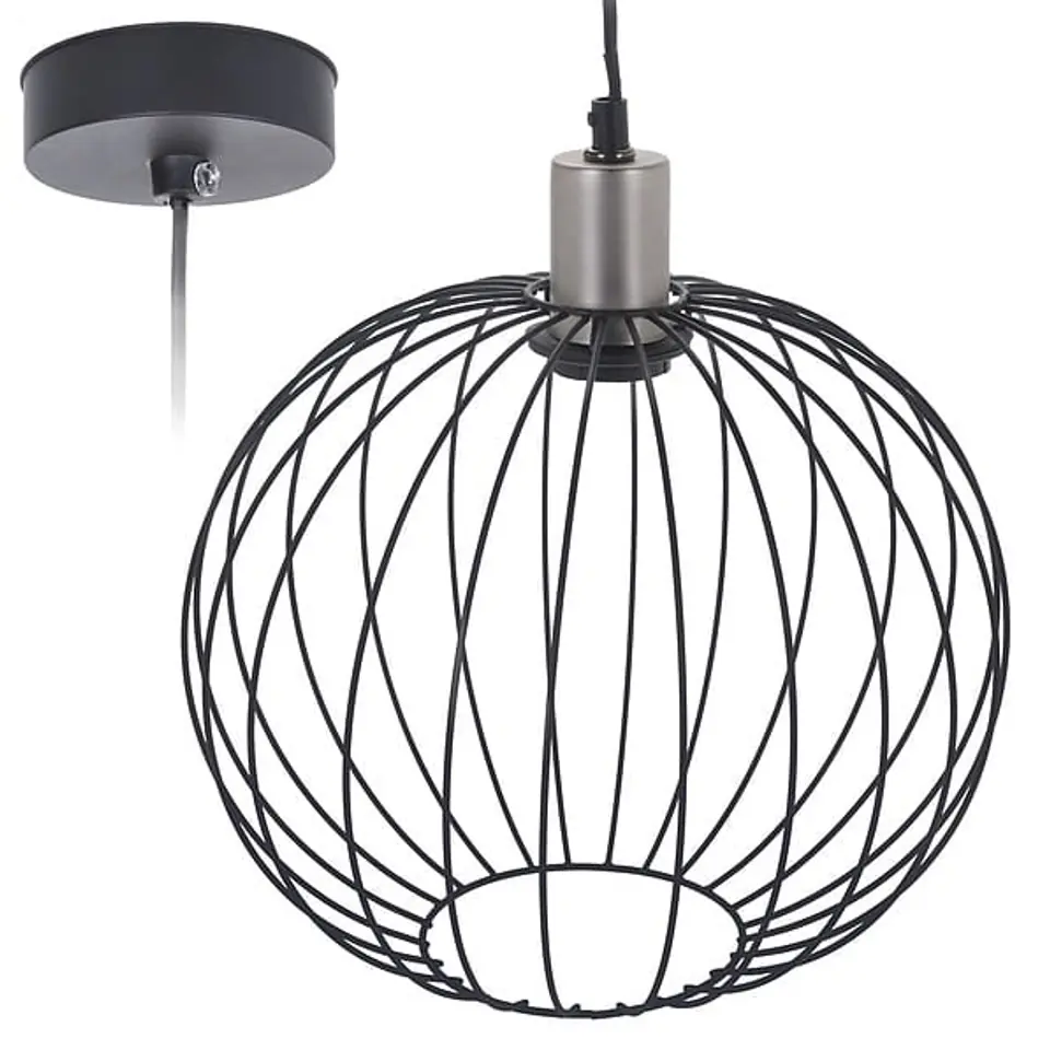 Lampa sufitowa druciana żyrandol lampa wisząca czarna metal 30x24cm w sklepie Wasserman.eu