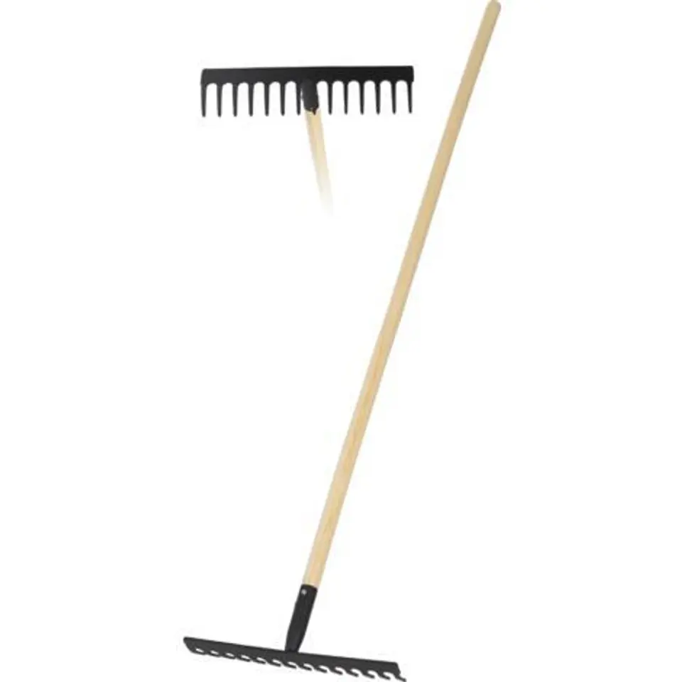 ⁨Rake with wooden mandrel 140cm black⁩ at Wasserman.eu