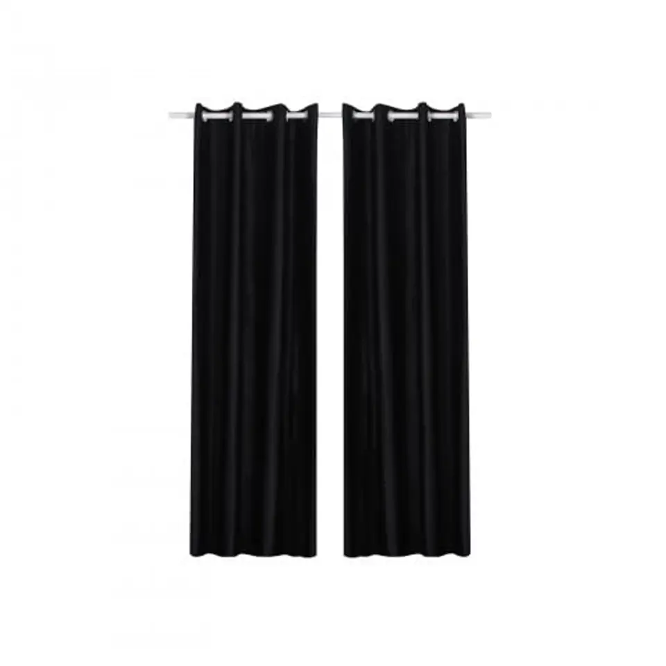 ⁨Blackout curtain in black with grommets 145x245cm 2 pieces⁩ at Wasserman.eu