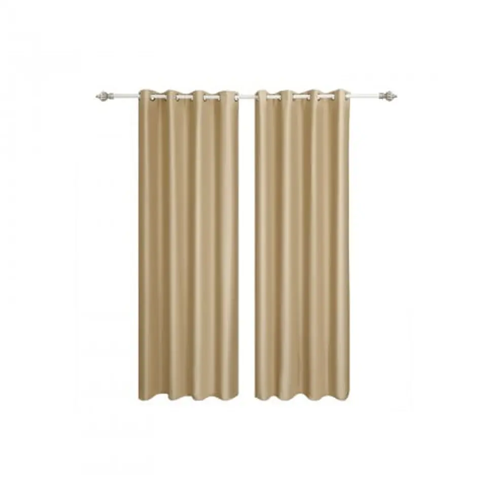 ⁨Blackout curtain in beige color with grommets 145x245cm 2 pieces⁩ at Wasserman.eu