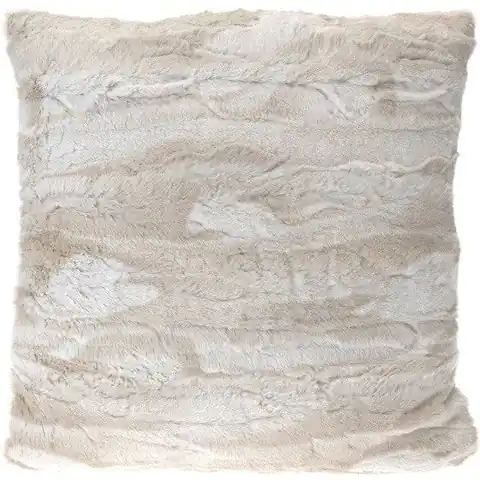 ⁨Fur pillow 45x45 white beige⁩ at Wasserman.eu