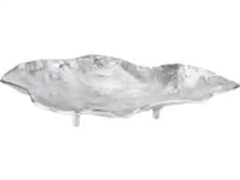 ⁨Patera dekoracyjna na nóżkach taca aluminiowa 36х21х7 cm srebrny⁩ w sklepie Wasserman.eu