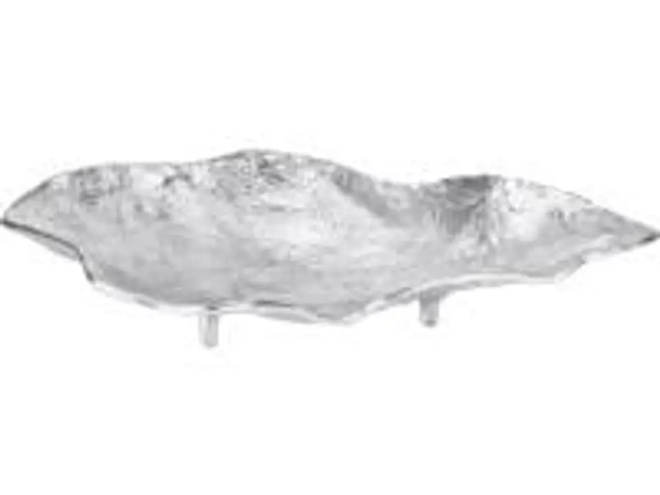 ⁨Decorative tray on legs aluminum tray 36х21х7 cm silver⁩ at Wasserman.eu