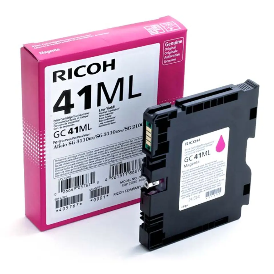 ⁨Ricoh oryginalny wkład żelowy 405767, GC41M, magenta, 600s⁩ w sklepie Wasserman.eu