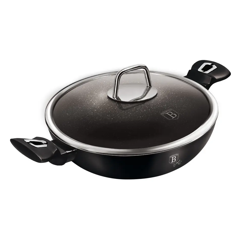 ⁨WOK GRANITOWY 30cm BERLINGER HAUS BH-7113 BLACK SILVER⁩ w sklepie Wasserman.eu