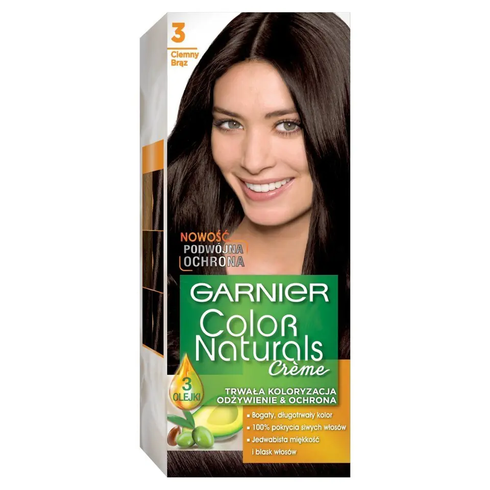 ⁨Garnier Color Naturals Krem koloryzujący nr 3 Ciemny Brąz 1op⁩ w sklepie Wasserman.eu