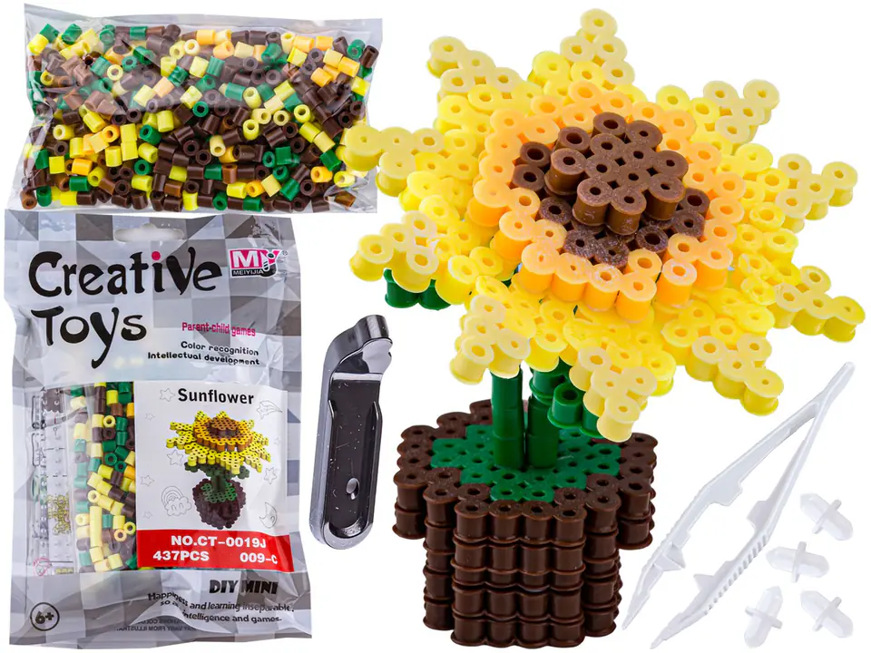 ⁨Ironing beads 3D version, Flower stencil SUNFLOWER, Sachet, Ironing⁩ at Wasserman.eu