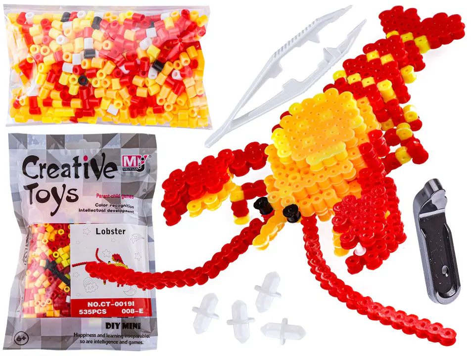 ⁨Ironing beads 3D version, LOBSTER template, Sachet, Ironing⁩ at Wasserman.eu