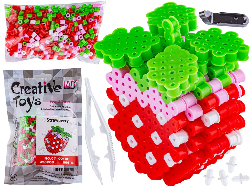 ⁨Ironing beads 3D version, Template STRAWBERRY Fruit, Sachet, Ironing⁩ at Wasserman.eu