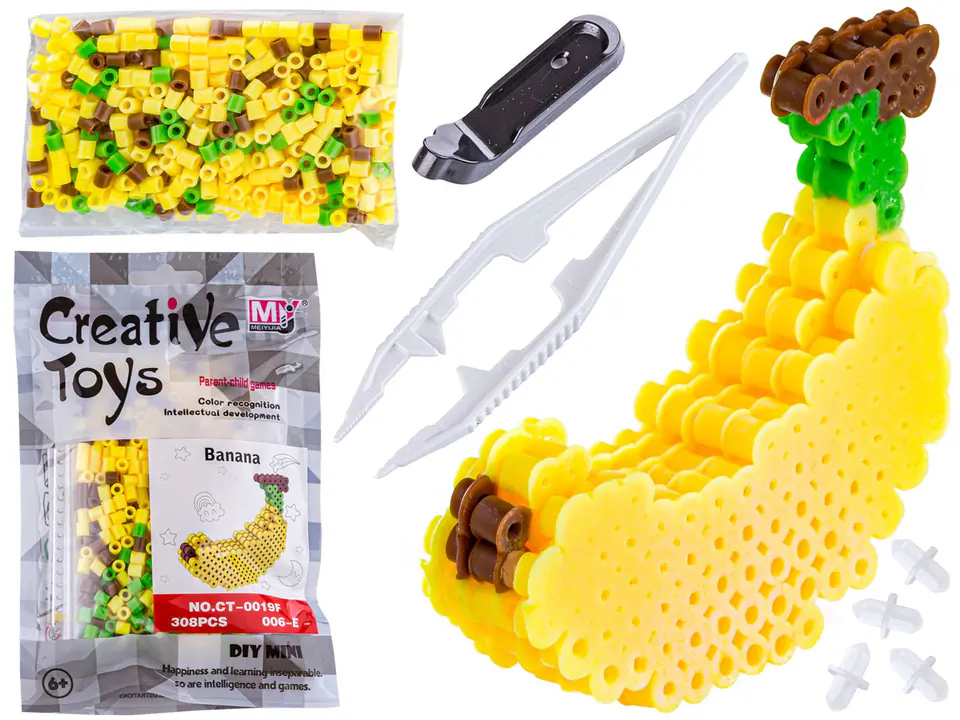 ⁨Ironing beads 3D version, Template BANANA Fruit, Sachet, Ironing⁩ at Wasserman.eu