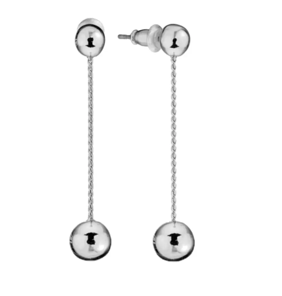 ⁨Hanging earrings with balls (P6955AG)⁩ at Wasserman.eu