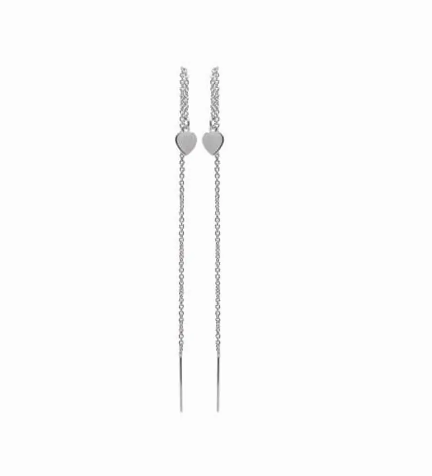 ⁨Long earrings with hearts (P14826AG)⁩ at Wasserman.eu