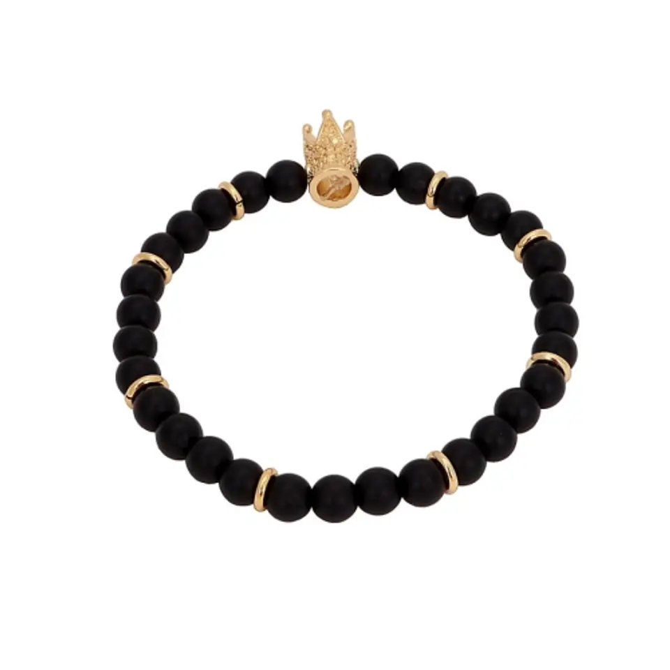 ⁨Bransoletka koralikowa z koroną M (B21/KOR/02AU)⁩ w sklepie Wasserman.eu