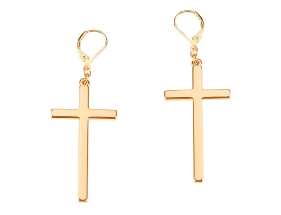 ⁨Kolczyki duże krzyżyki z kolekcji Heavenly (P15/ROZ/04AU)⁩ w sklepie Wasserman.eu