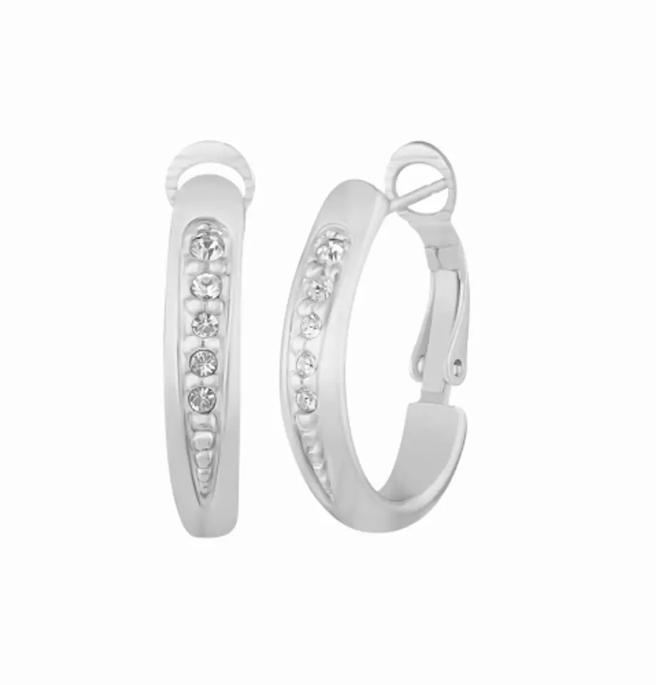 ⁨Kolczyki okrągłe z kryształami Preciosa, z kolekcji Classic (P14689AG)⁩ w sklepie Wasserman.eu