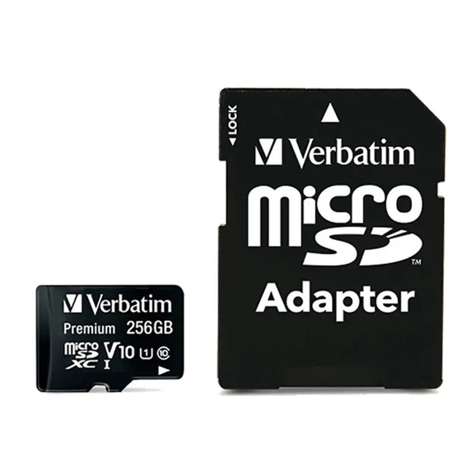 ⁨Verbatim Karta pamięci microSDHC/SDXC, 256GB, micro SDXC, 44087, z adapterm⁩ w sklepie Wasserman.eu