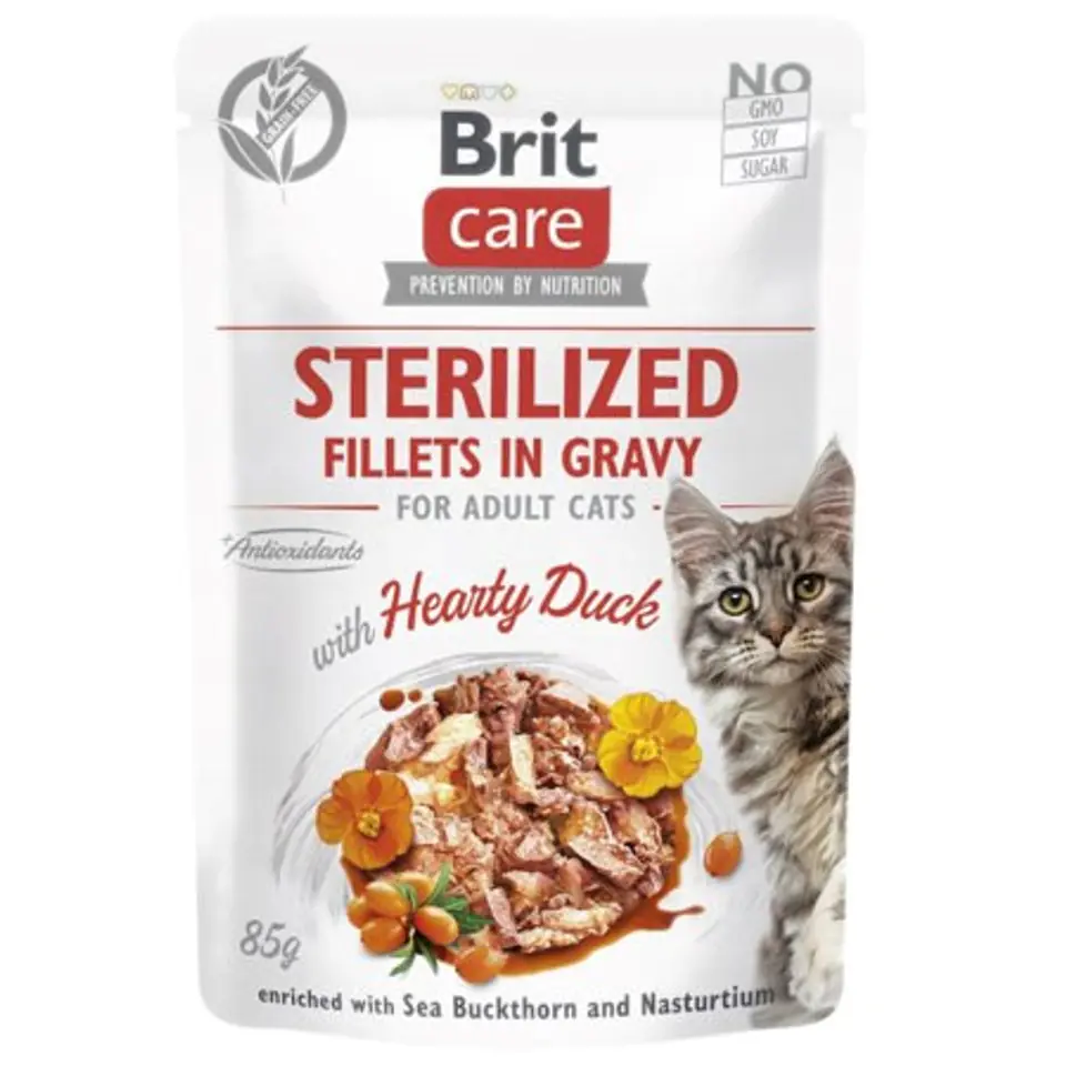 ⁨BRIT Care Cat Sterilized Hearty Duck Pouch - wet cat food - 85 g⁩ at Wasserman.eu