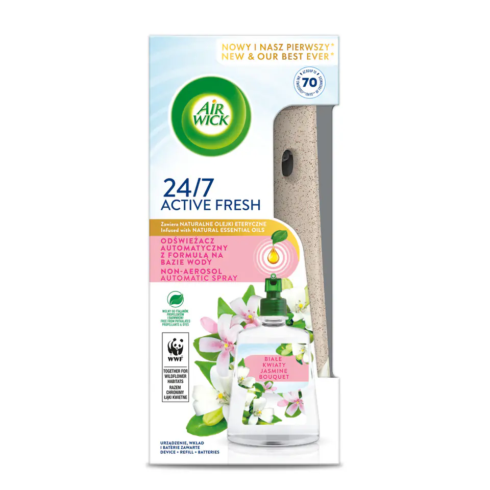 ⁨Odświeżacz Air Wick Active Fresh komplet 228ml Białe Kwiaty *10011⁩ w sklepie Wasserman.eu