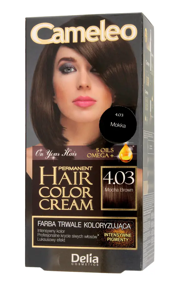 ⁨Delia Cosmetics Cameleo Farba permanentna Omega+ nr 4.03  Mocha Brown⁩ w sklepie Wasserman.eu