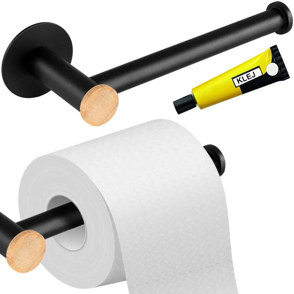 ⁨Uchwyt na papier toaletowy DINAR czarny⁩ w sklepie Wasserman.eu