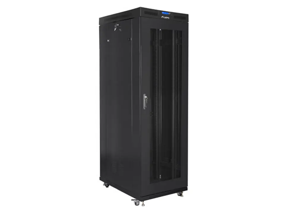 ⁨Standing rack cabinet 19 inches 27U 800x1200 black perforated door LCD FLAT PACK⁩ at Wasserman.eu