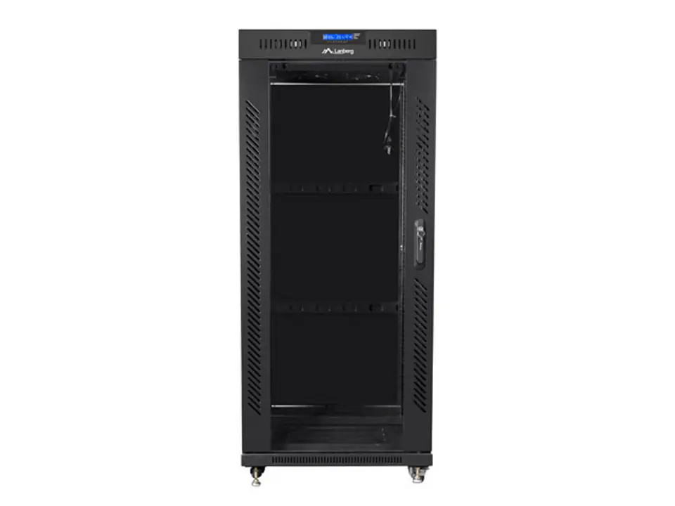 ⁨FLOOR-STANDING RACK CABINET 19" 27U 800X1200 BLACK LCD GLASS DOOR LANBERG (FLAT PACK)⁩ at Wasserman.eu