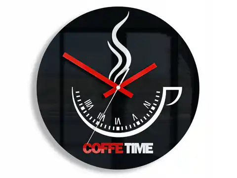 ⁨ZEGAR ŚCIENNY COFFEE TIME II BLACK⁩ w sklepie Wasserman.eu