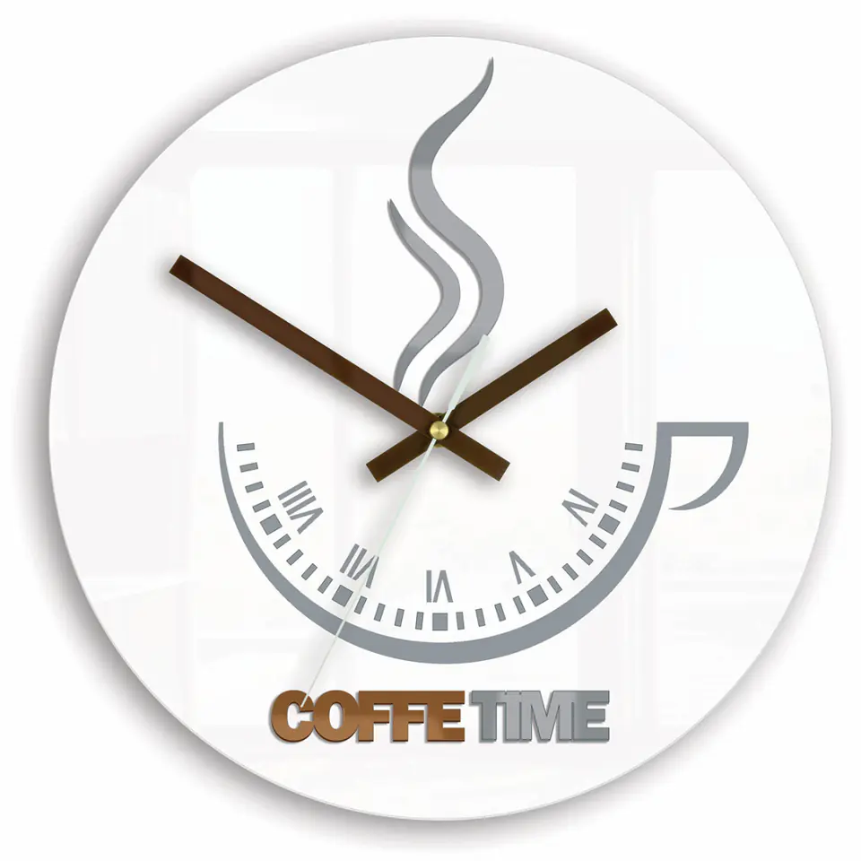 ZEGAR ŚCIENNY COFFEE TIME II WHITE w sklepie Wasserman.eu