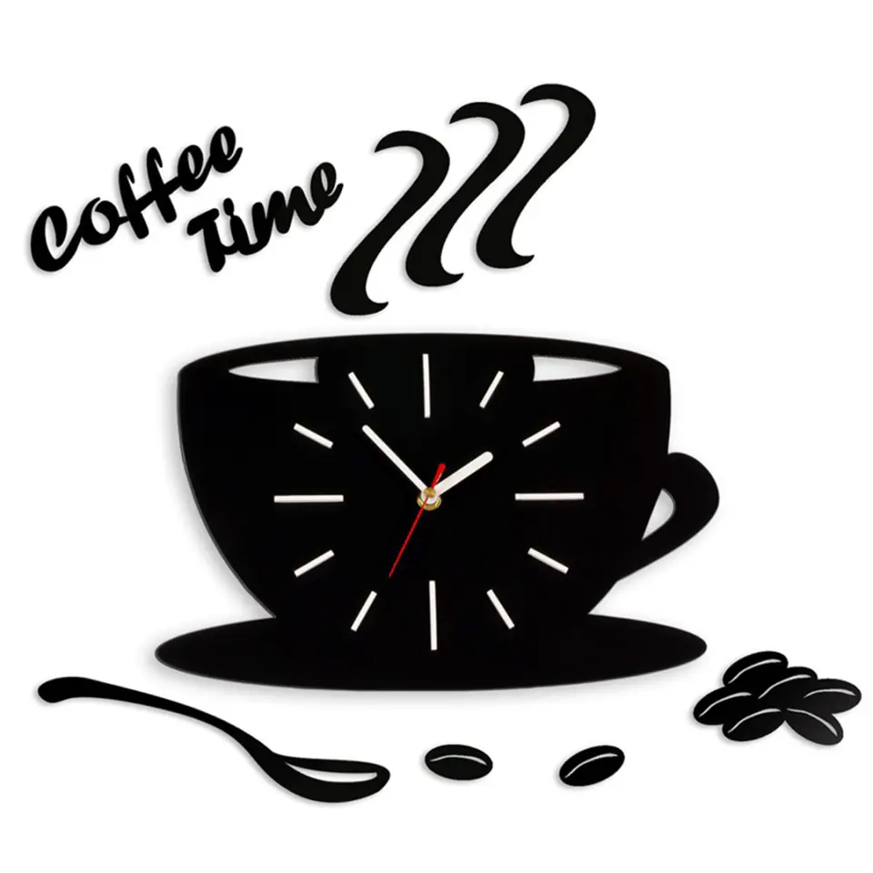 ZEGAR ŚCIENNY COFFEE TIME FILIŻANKA SATIN w sklepie Wasserman.eu