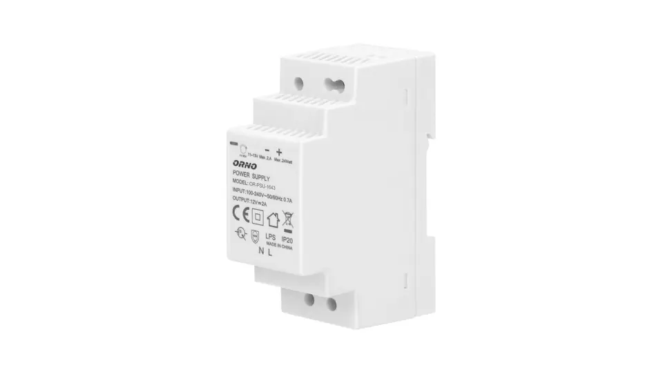 ⁨DIN rail power supply 12VDC, 2A, 24W, width 2 modules⁩ at Wasserman.eu