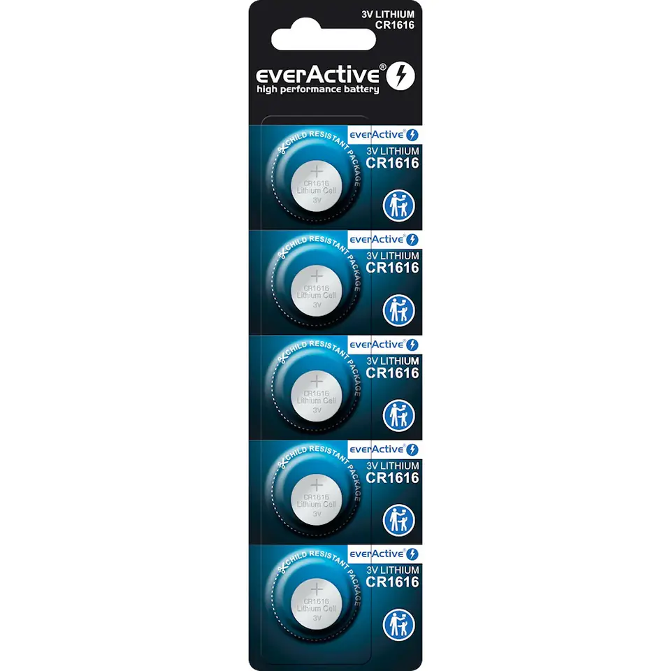 ⁨Mini CR1616 lithium batteries blister of 5 pieces⁩ at Wasserman.eu