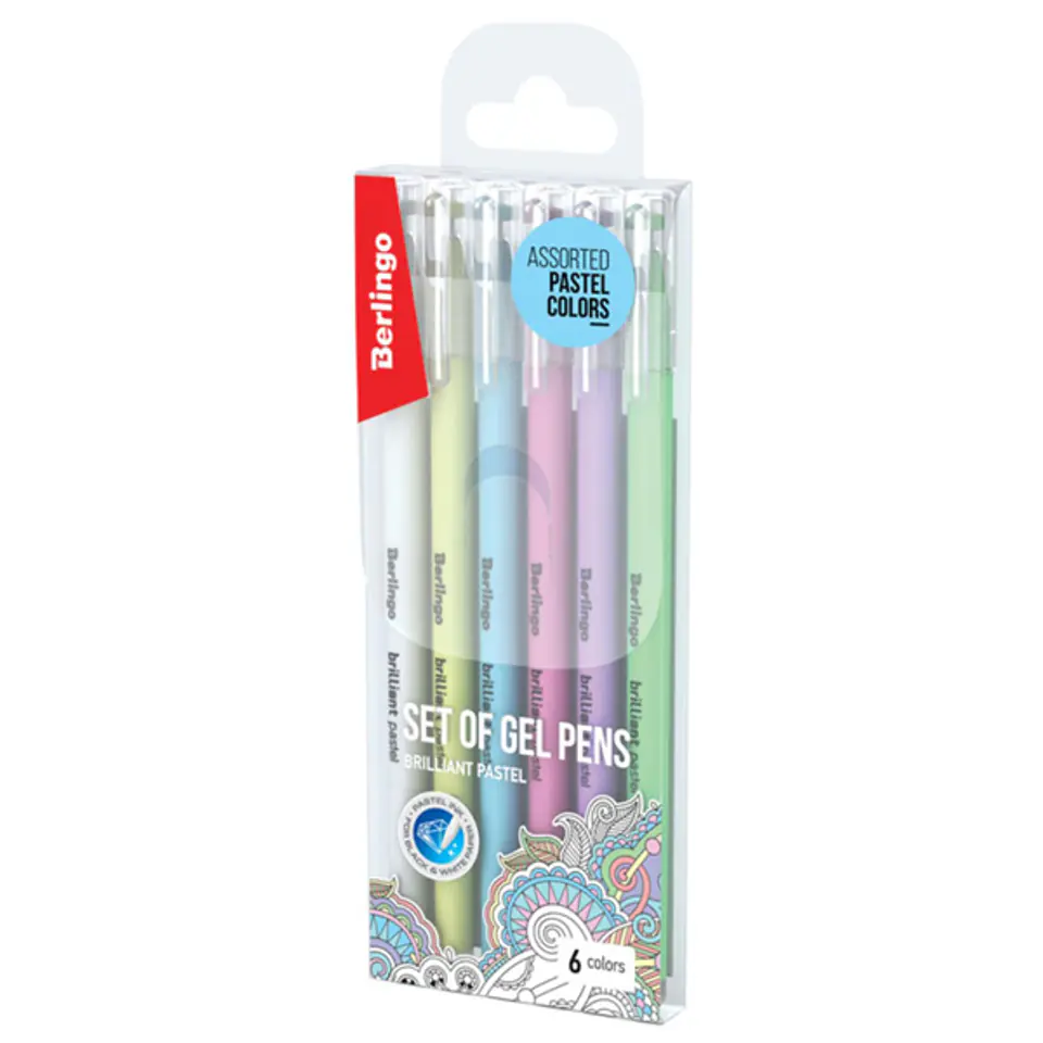 ⁨Berlingo, roller żelowy, color, 6szt, 0.8mm, Brilliant Pastel⁩ w sklepie Wasserman.eu