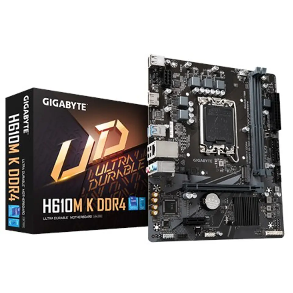 ⁨Gigabyte | H610M K DDR4 1.0 M/B | Processor family Intel | Processor socket LGA1700 | DDR4 DIMM | Memory slots 2 | Supported ha⁩ w sklepie Wasserman.eu