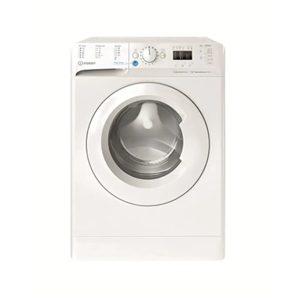 ⁨INDESIT | Washing machine | BWSA 61294 W EU N | Energy efficiency class C | Front loading | Washing capacity 6 kg | 1151 RPM | Depth 42.5 cm | Width 59.5 cm | Display | Big Digit | White⁩ at Wasserman.eu