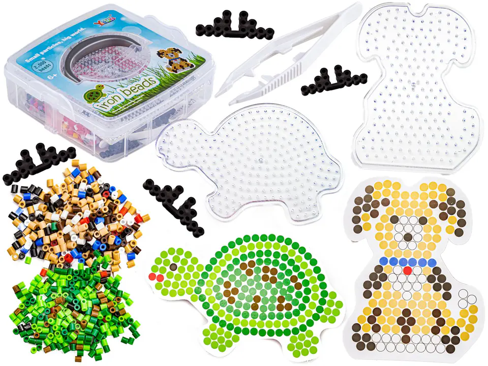 ⁨Ironing beads Stencils Dog, turtle, set of 2000 pieces, ironer, trunk⁩ at Wasserman.eu