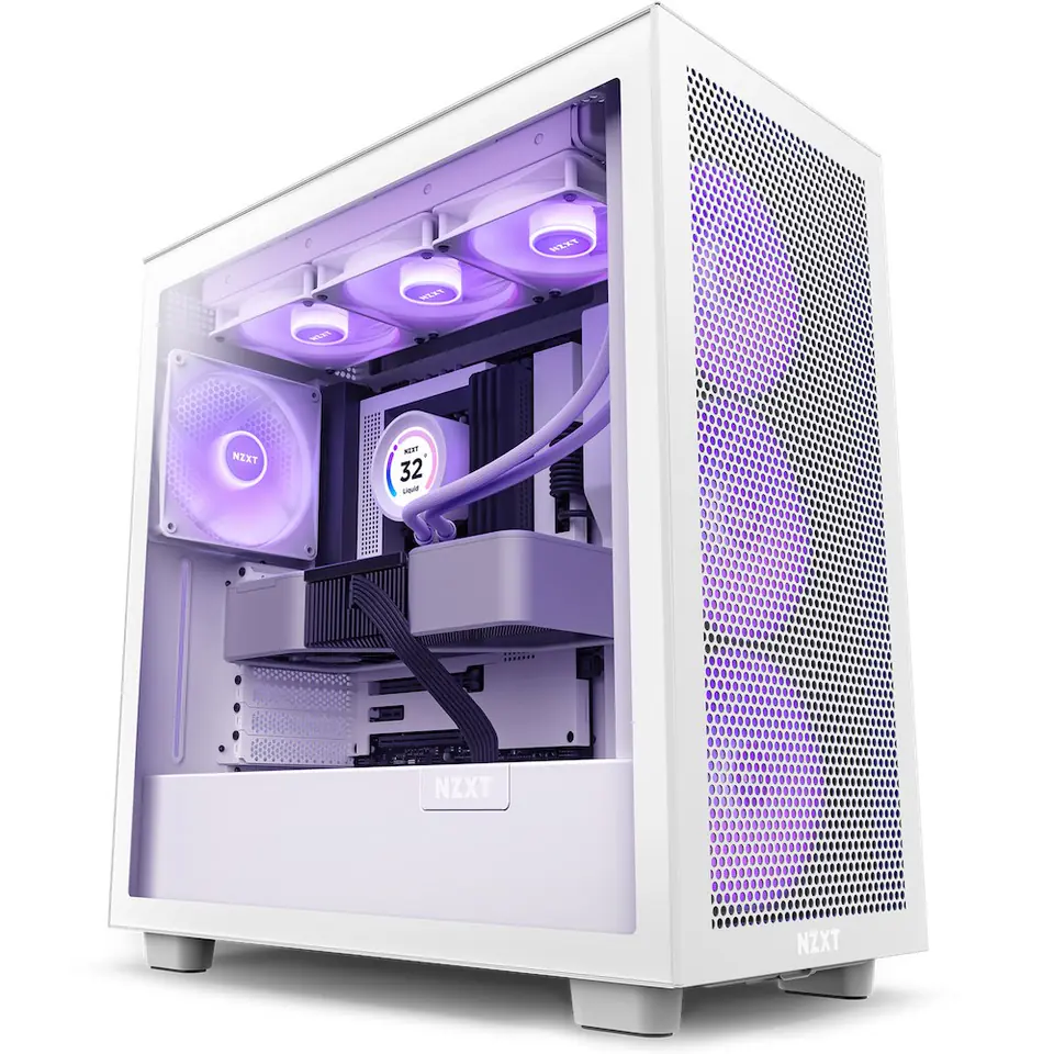 ⁨NZXT H7 Flow RGB Midi Tower White⁩ at Wasserman.eu