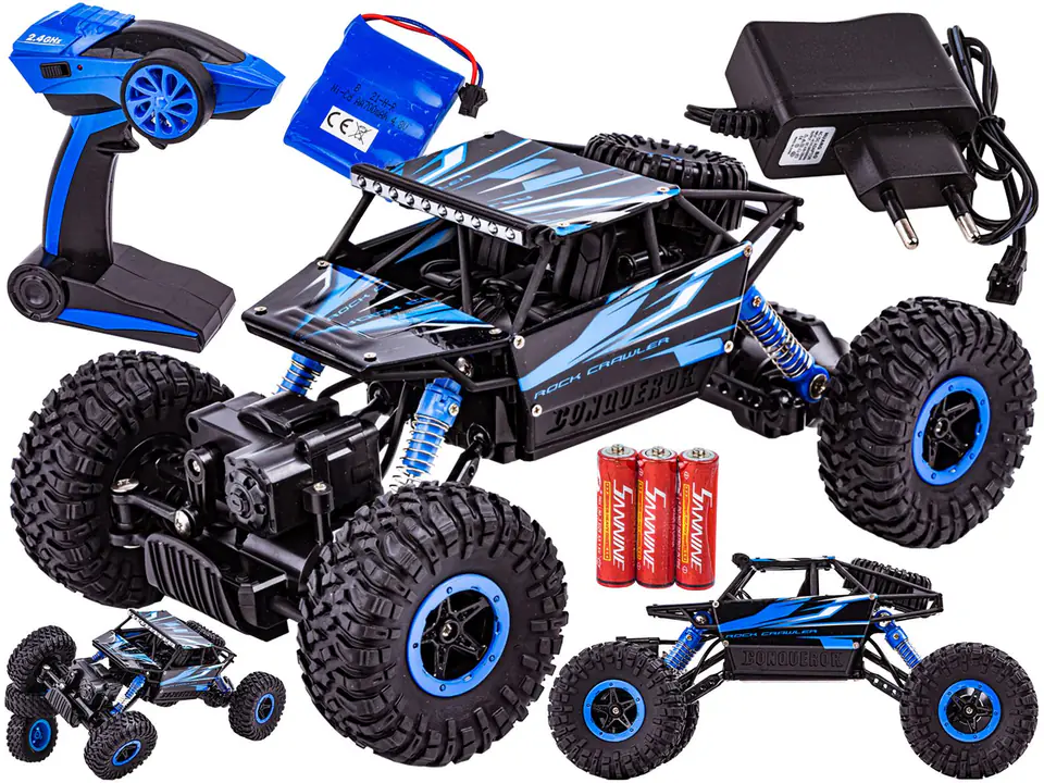 ⁨Samochód RC ROCK CRAWLER 2.4GHz 1:18 Niebieski⁩ w sklepie Wasserman.eu