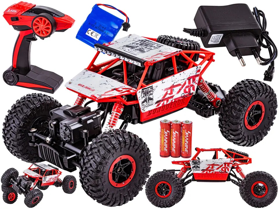 ⁨Samochód Rc ROCK CRAWLER 2.4GHz 1:18 Czerwony⁩ w sklepie Wasserman.eu