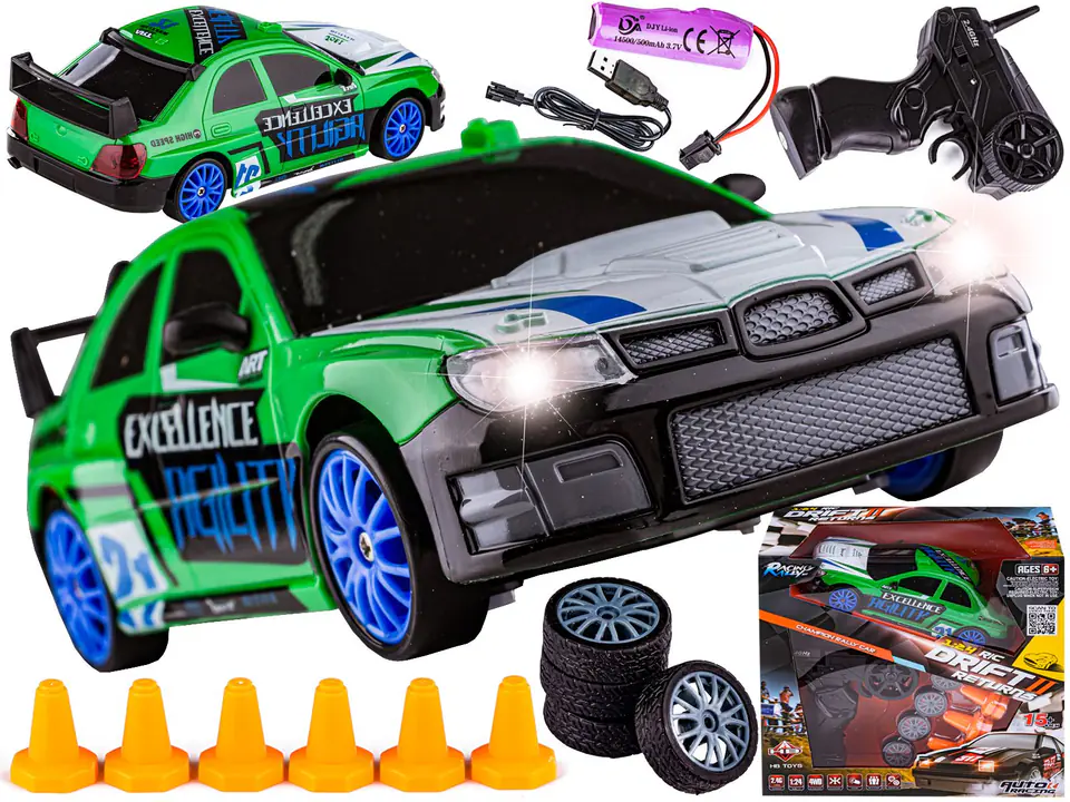 ⁨Samochód Do Driftu, Auto RC Drift 1:24 2,4 GHz 4WD ZIELONY⁩ w sklepie Wasserman.eu