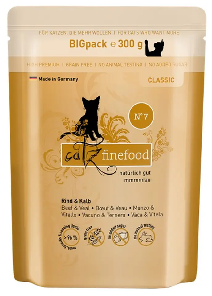 ⁨Catz Finefood Classic N.07 Wołowina i cielęcina saszetka 300g⁩ w sklepie Wasserman.eu