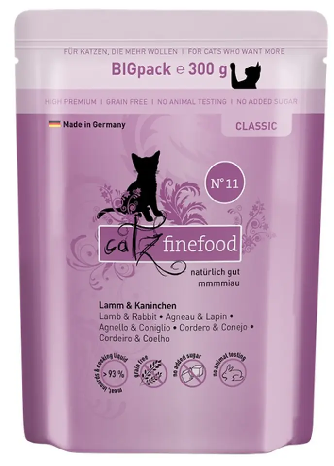 ⁨Catz Finefood Classic N.11 Jagnięcina i Królik saszetka 300g⁩ w sklepie Wasserman.eu