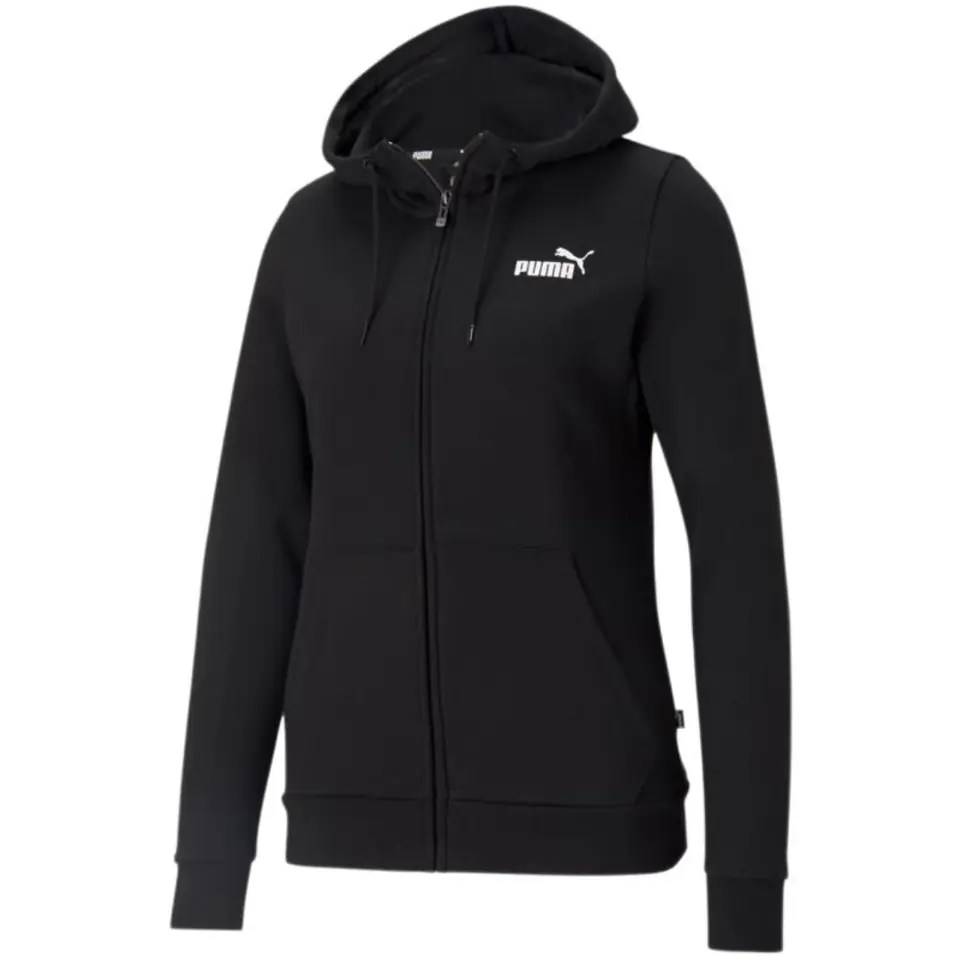 ⁨Bluza Puma ESS Small Logo Full-Zip Hoodie W 586811 (kolor Czarny, rozmiar L)⁩ w sklepie Wasserman.eu