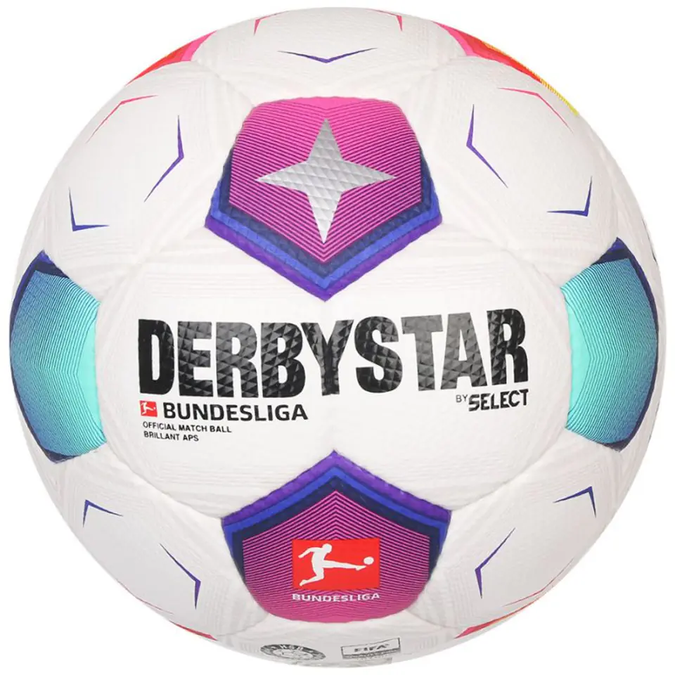 ⁨Piłka DerbyStar Bundesliga Brillant APS 3915 (kolor Biały, rozmiar 5)⁩ w sklepie Wasserman.eu