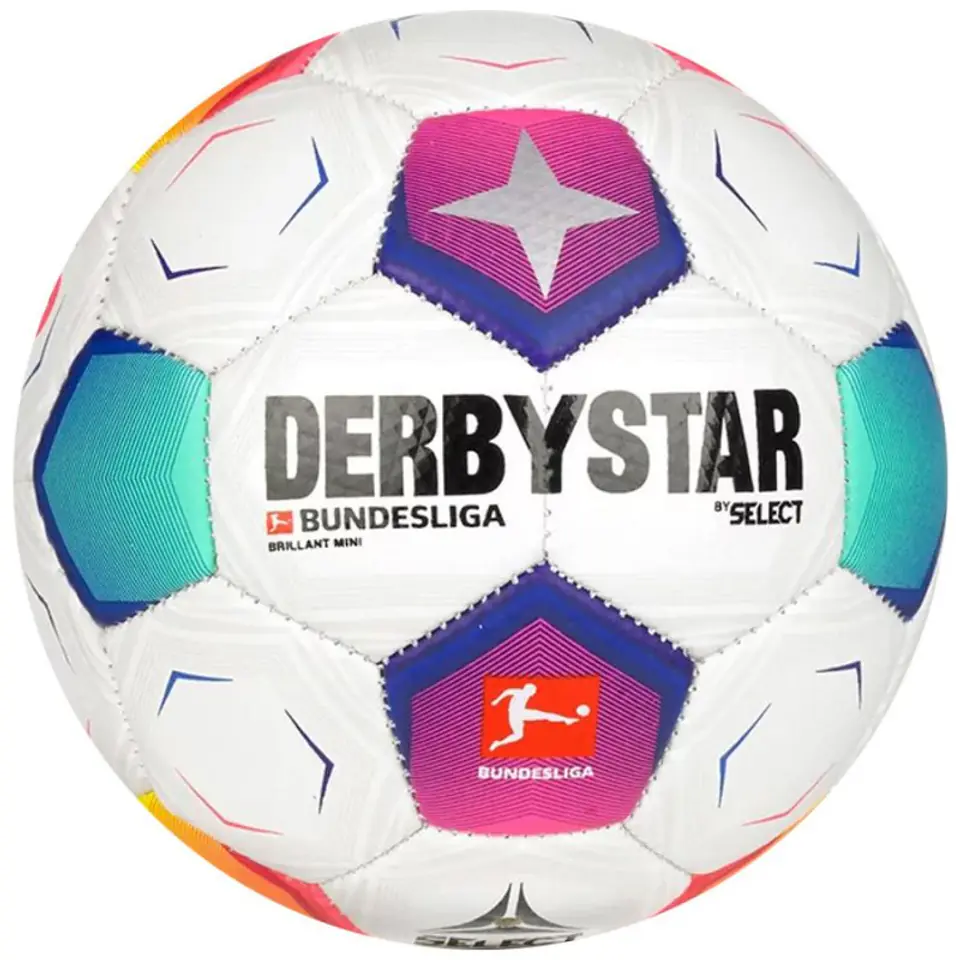 ⁨Piłka DerbyStar Bundesliga 2023 Mini 39147 (kolor Biały, rozmiar Ø)⁩ w sklepie Wasserman.eu