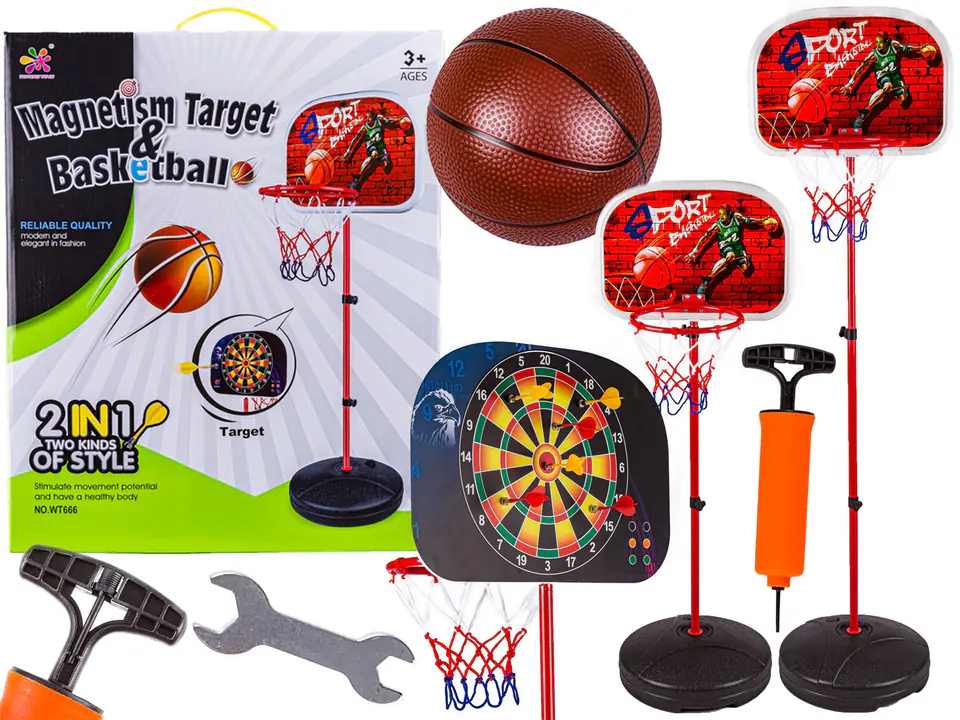 ⁨2in1 Basketball Darts Game Set 166cm⁩ at Wasserman.eu